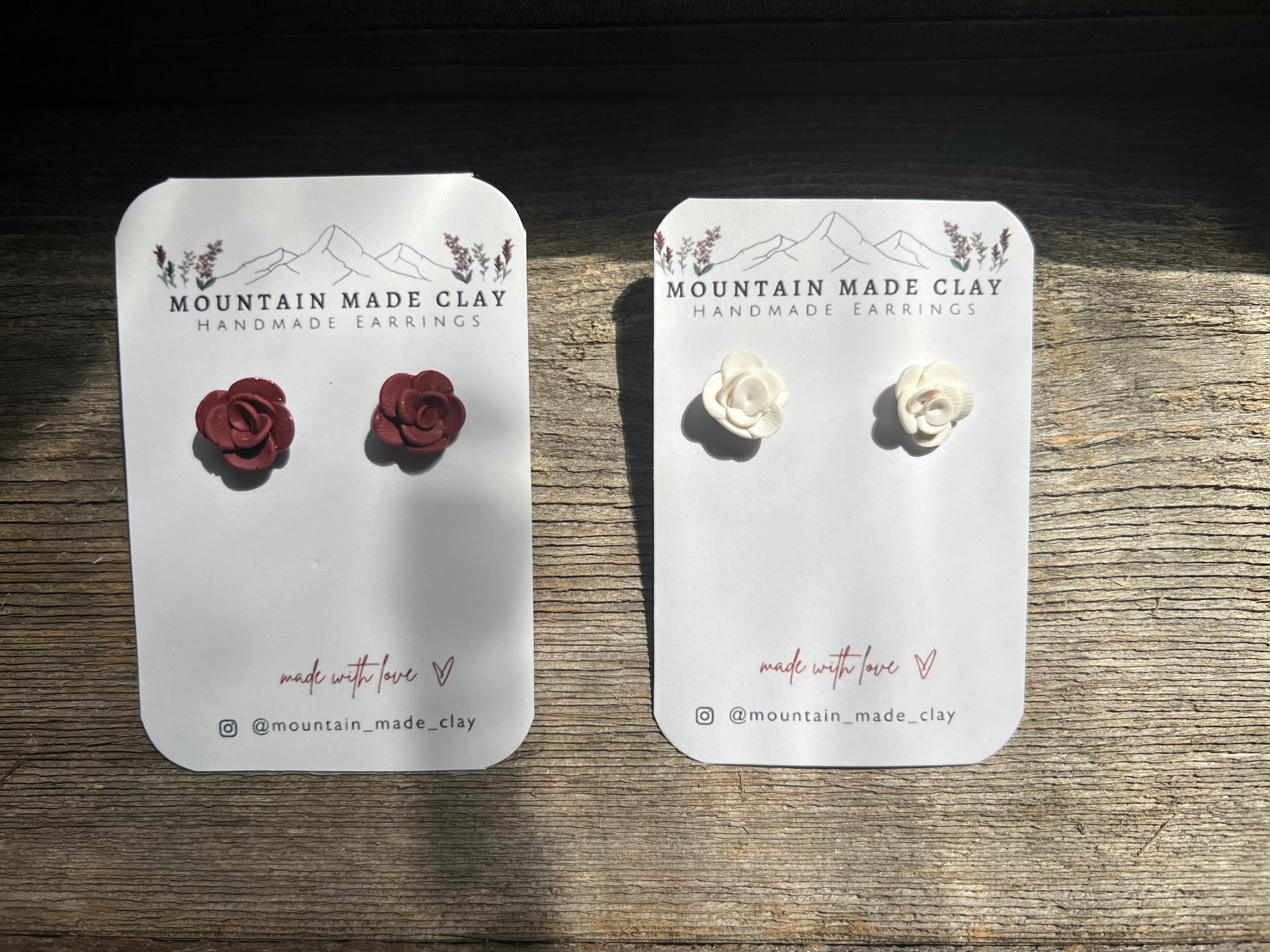 Rose Earrings by Mountain Made Clay